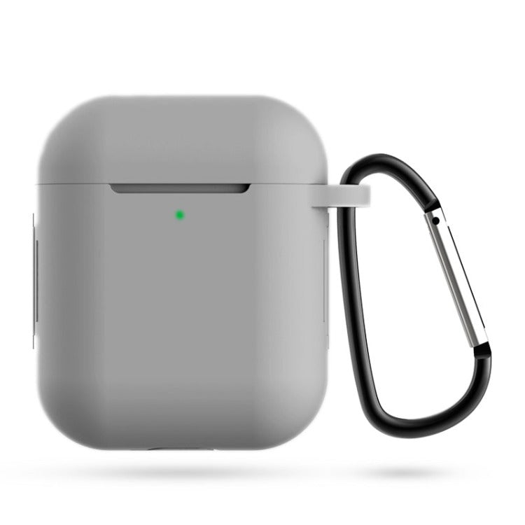 
                  
                    Gray airpod case cover with attached carabiner
                  
                
